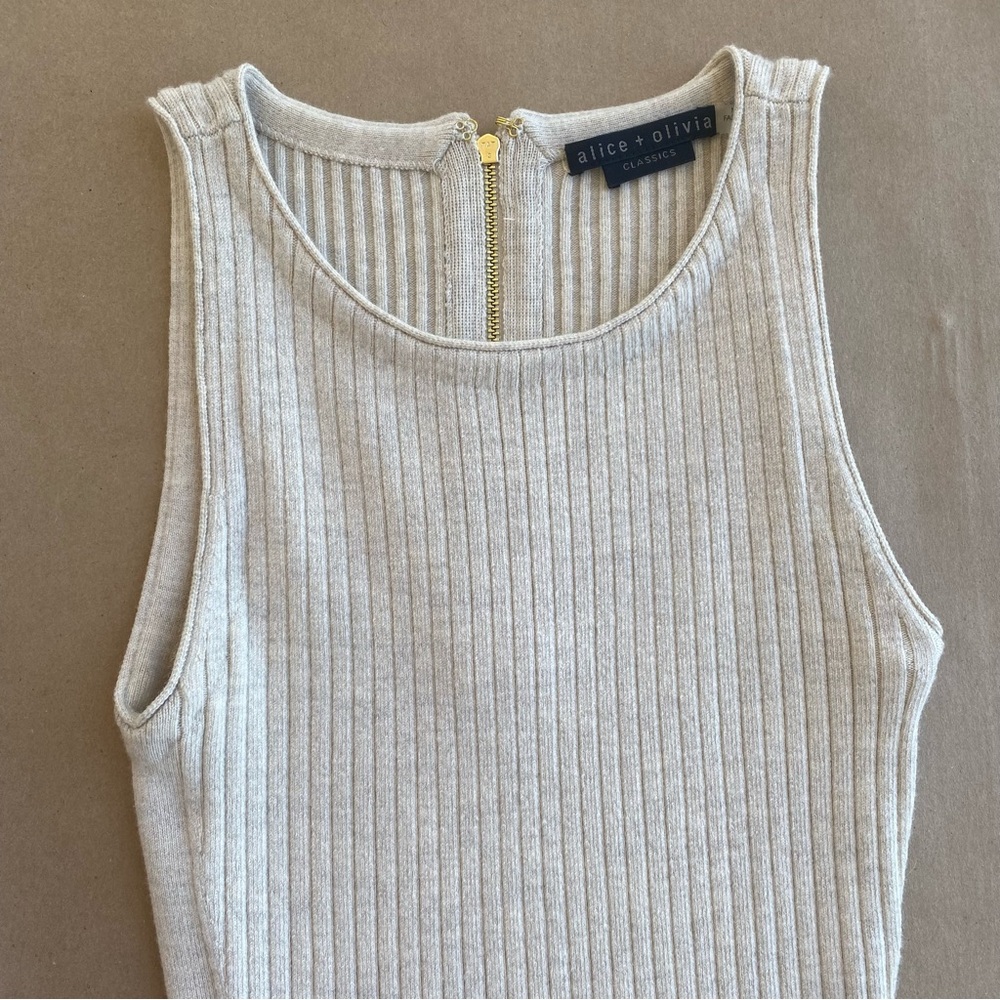 Alice + Olivia Cream Midi Dress with Gold Accents - Picture 5 of 16
